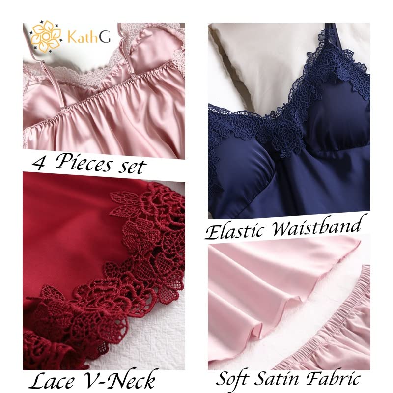 Red Satin Bridal Pajama Set