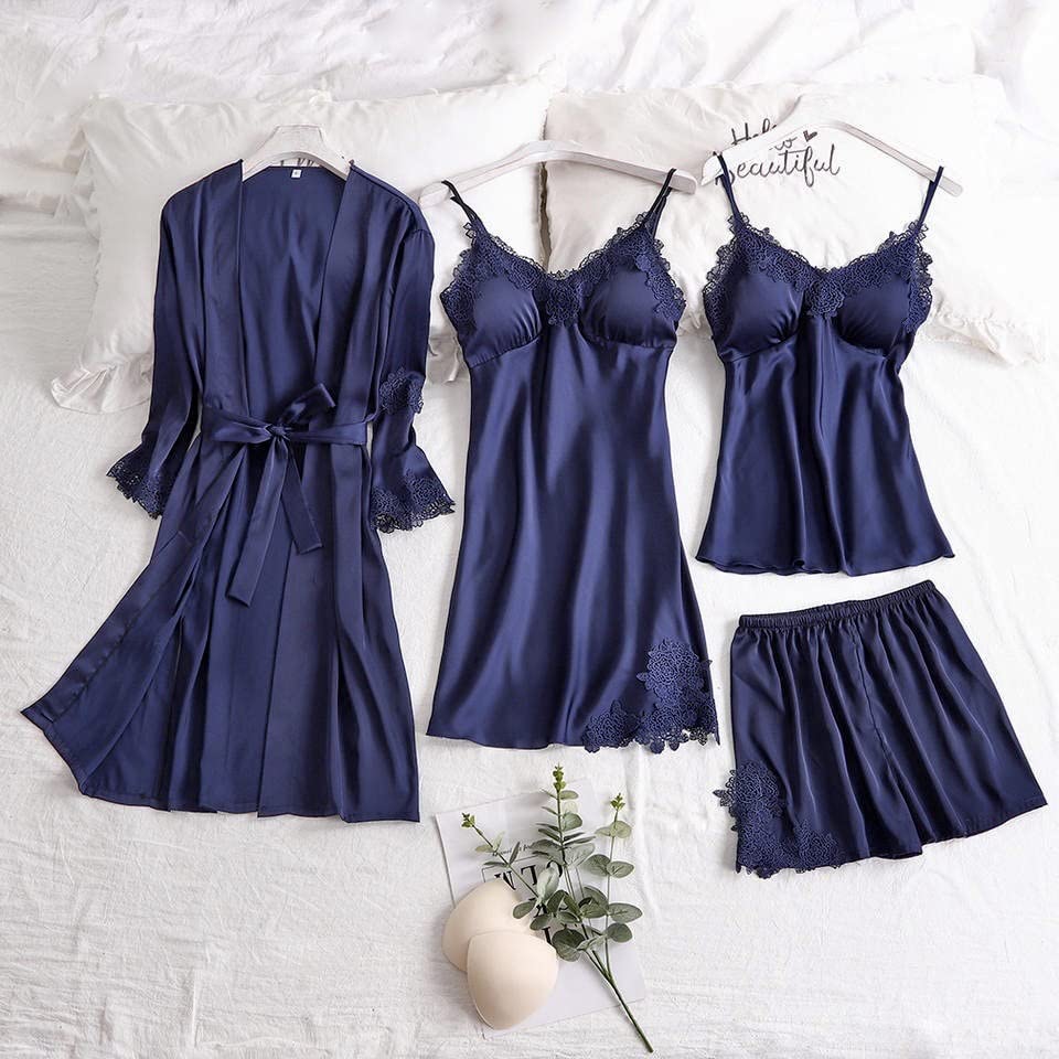 Red Satin Bridal Pajama Set