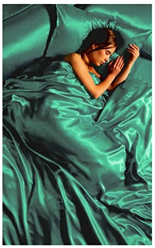 Satin Bedding Set with Fitted Sheet & Duvet Cover