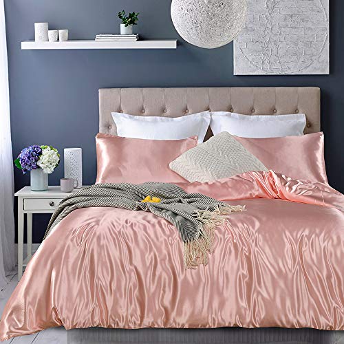 Pink Satin King Size Comforter Set
