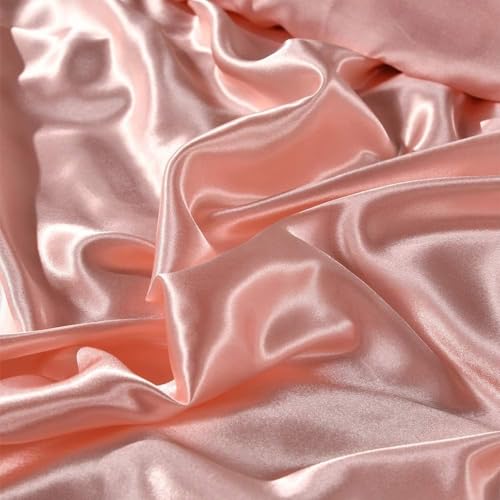 Pink Satin Double Duvet Cover Set - Summer Reversible
