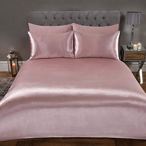 Blush Pink Satin King Duvet Bedding Set