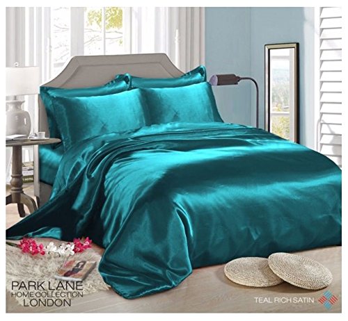 Satin Bedding Set with Fitted Sheet & Duvet Cover
