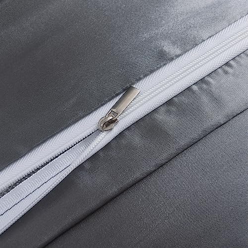 Silver Satin Bedding Set - 6 Pieces