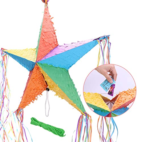 Rainbow Star Piñata for Celebrations and Parties