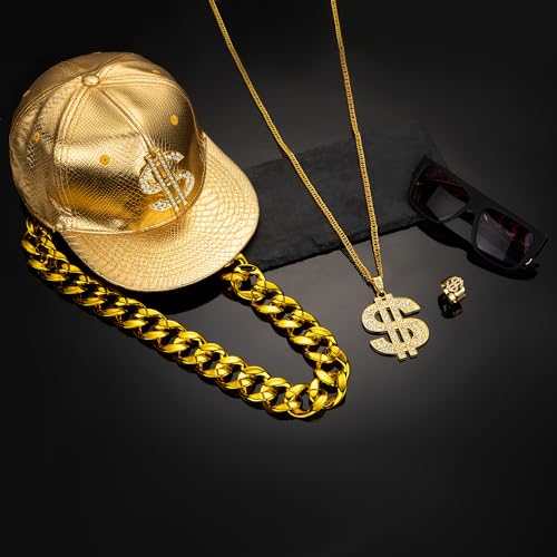 80s 90s Hip Hop Costume Set with Accessories