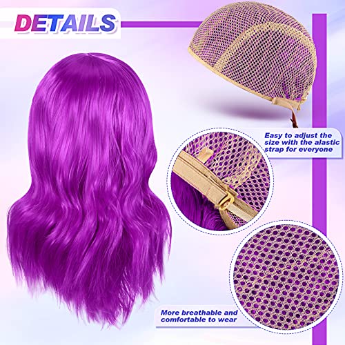 Rainbow 12" Wavy Bob Wig Set for Parties