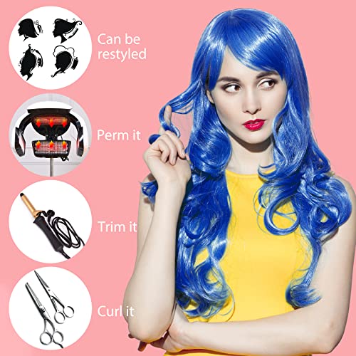 24 Colorful Long Curly Wigs for Parties