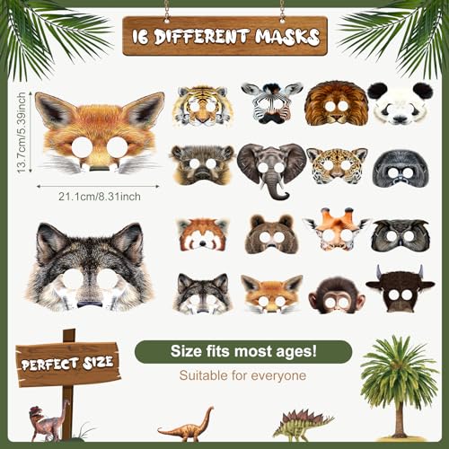 16 Animal Masks for Kids' Jungle Party Fun