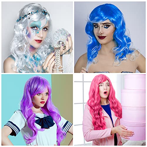 24 Colorful Long Curly Wigs for Parties
