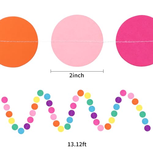 Colorful Circle Dots Paper Garland for Party Decorations