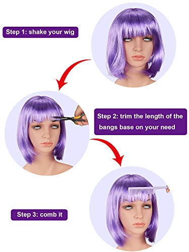Colorful Short Bob Wigs for Cosplay and Parties