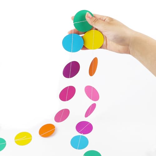 Colorful Circle Dots Paper Garland for Party Decorations