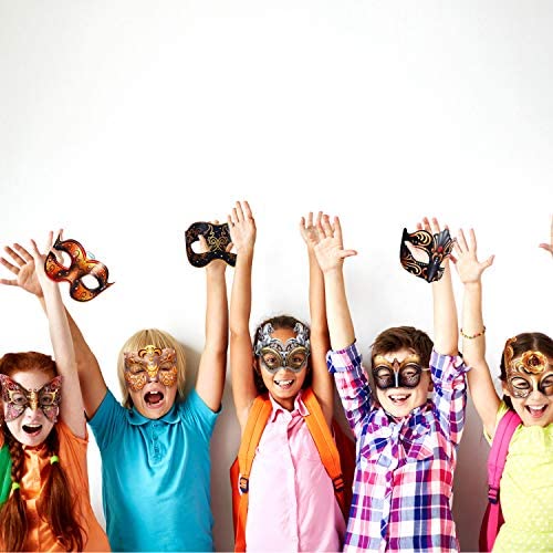 12 Pack Mardi Gras Masquerade Paper Masks