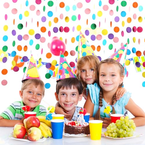 Colorful Circle Dots Paper Garland for Party Decorations