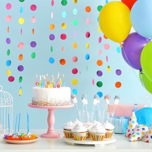 Colorful Circle Dots Paper Garland for Party Decorations