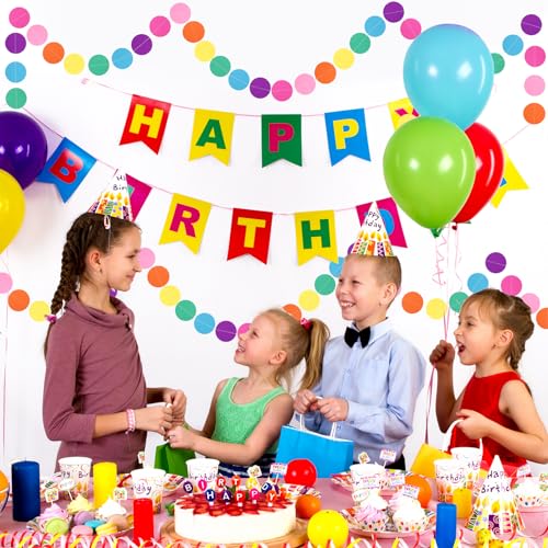 Colorful Circle Dots Paper Garland for Party Decorations