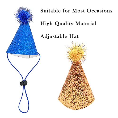 Colorful Cone Party Hats with Pom Poms - 10 PCS