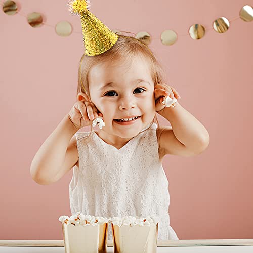 Colorful Cone Party Hats with Pom Poms - 10 PCS