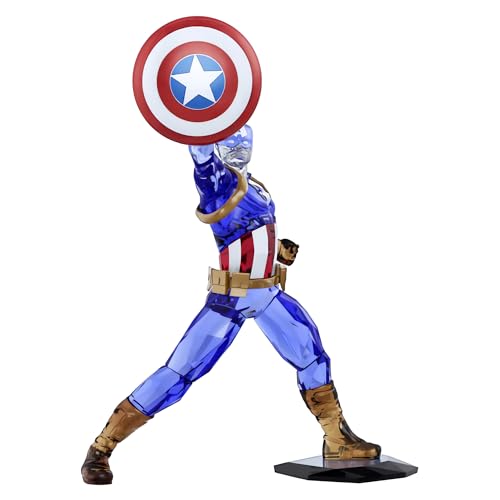 Captain America Figurine with Multicolored Crystals and Metal