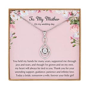 Infinity Heart Silver Necklace for Mom from Bride