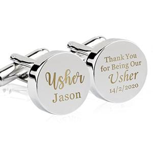 Custom Engraved Cufflinks for Weddings and Gifts