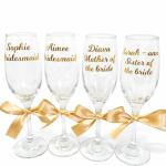 Custom Wedding Flutes and Bridesmaid Champagne Glasses