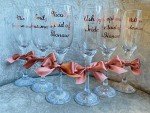 Custom Wedding Flutes and Bridesmaid Champagne Glasses