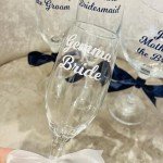 Custom Wedding Flutes and Bridesmaid Champagne Glasses