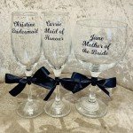Custom Wedding Flutes and Bridesmaid Champagne Glasses