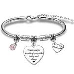 Charm Heart Bridesmaid Bracelet - Thank You Gift