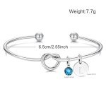 Personalized Initial Birthstone Bracelet for Women