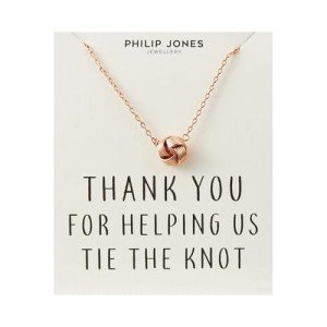 Rose Gold Plated Thank You Necklace for Weddings