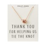 Rose Gold Plated Thank You Necklace for Weddings