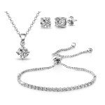 Silver Plated Zircondia® Crystal Friendship Set