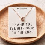 Rose Gold Plated Thank You Necklace for Weddings
