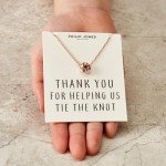 Rose Gold Plated Thank You Necklace for Weddings