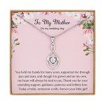 Infinity Heart Silver Necklace for Mom from Bride