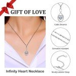Infinity Heart Silver Necklace for Mom from Bride