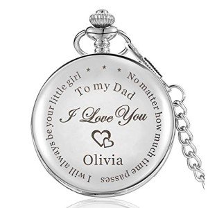 Personalized Engraved Pocket Watch for Dad