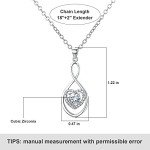 Infinity Heart Silver Necklace for Mom from Bride