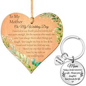 Rustic Wooden Keyring Set for Mother of the Bride