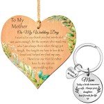Rustic Wooden Keyring Set for Mother of the Bride