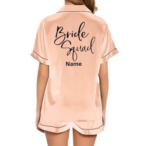 Personalized Bride Wedding Pajama Set for Bridesmaids