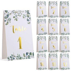 Eucalyptus Double-Sided Wedding Table Numbers 1-12