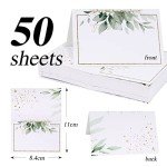 50 Leaves Design Wedding Place Cards - 50 Pack
