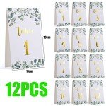 Eucalyptus Double-Sided Wedding Table Numbers 1-12