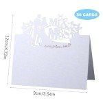 Elegant Wedding Place Cards - 50 White Cards