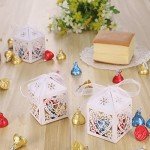 White Laser Cut Wedding Favour Boxes - 50 Pack