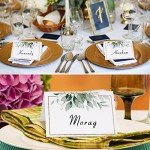 50 Leaves Design Wedding Place Cards - 50 Pack